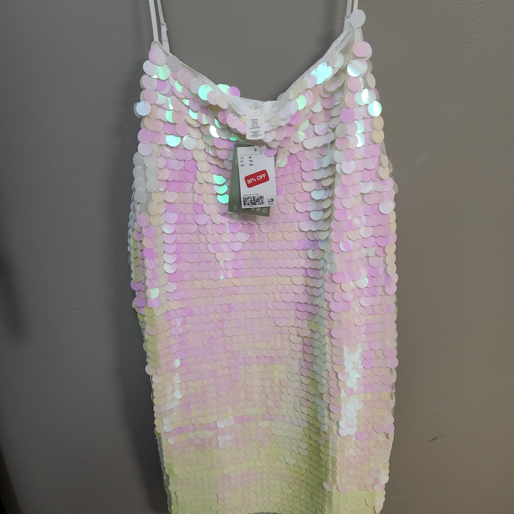 H&M Iridescent Sequin Mini Dress